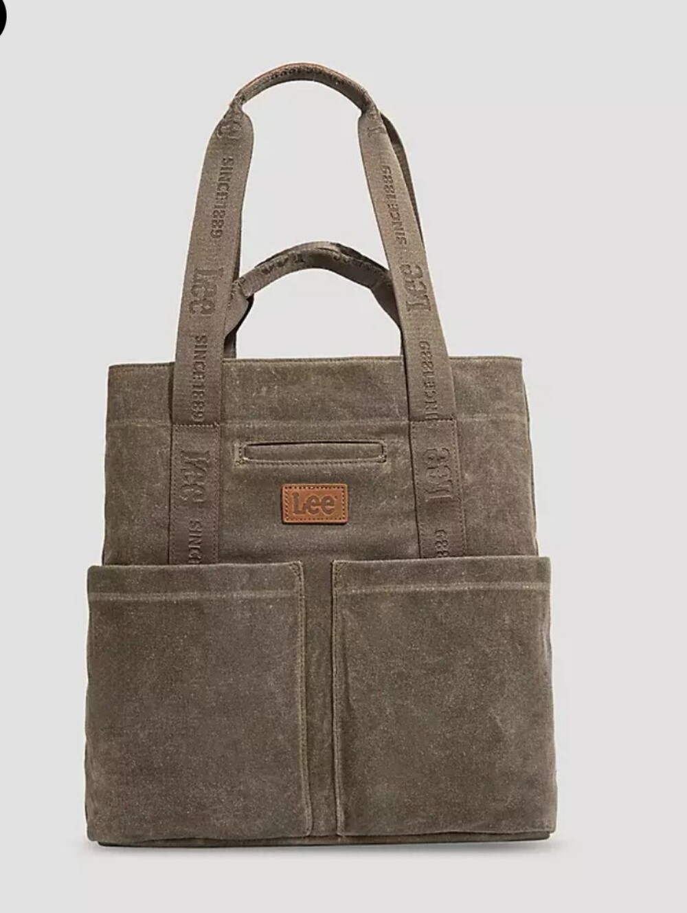 Lee Green Canvas Cargo Utility Tote Shoulder Bag